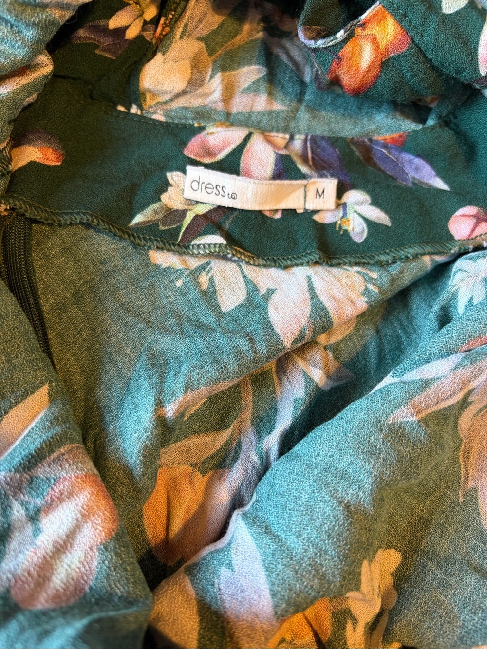 Green Floral Tie-Front Maxi Dress with Flutter Sleeves - Picture 5 of 5